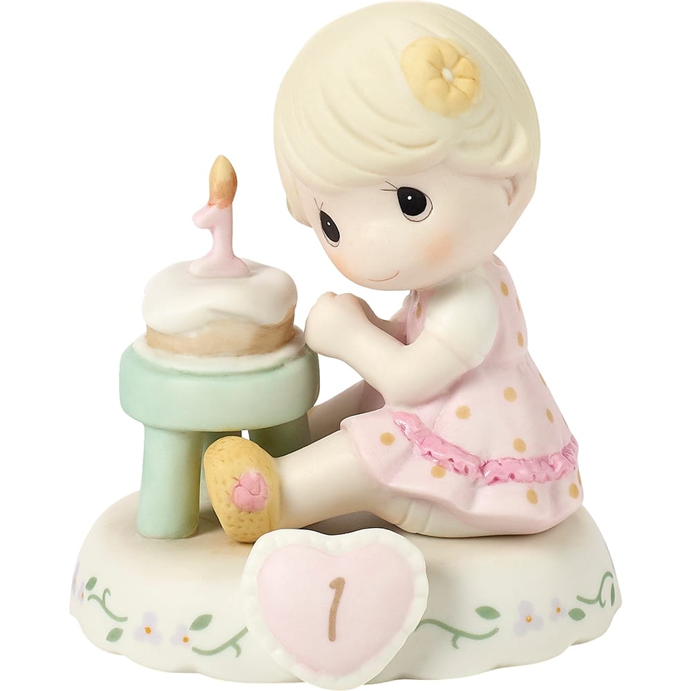 Precious Moments Growing In Grace Age 1 Blonde Girl Bisque Porcelain Figurine